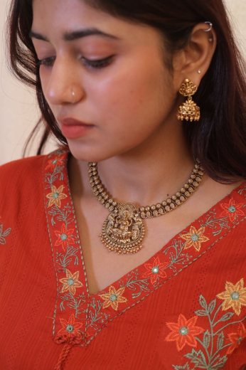 Lakshmi Gold  Temple Necklace